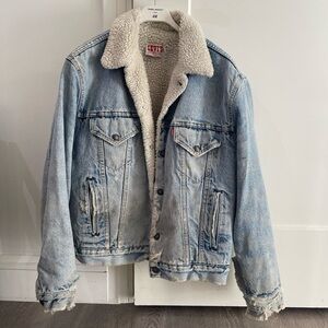 1970’s Made in USA Levi's  Denim Sherpa-Lined Trucker Jacket